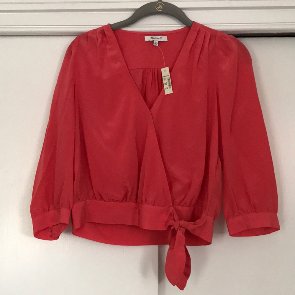 Madewell Silk Wrap Top
